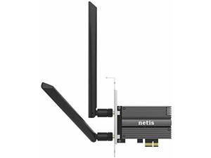 Netis F1 WiFi 6 AX200 802.11AX Dual Band PCIe WiFi Card 3000Mbps with Bluetooth 5.0 and Heat Sink | WiFi Card  for PC Desktop, Support Windows10, Linux, Chrome with Standard and Low Profile Bracket