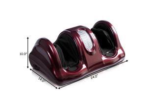 Shiatsu Foot Massager Kneading and Rolling Leg Calf Ankle w/ Remote Red Burgundy