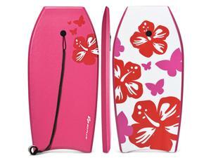 Goplus 41'' Super Lightweight Bodyboard Surfing W/Leash ..