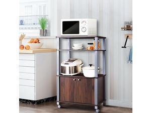 Costway Bakers Rack Microwave Oven Rack Shelves Kitchen Storage Organizer Metal White Costway Bakers Rack Microwave Oven Rack Shelves Kitchen Storage Organizer Metal White