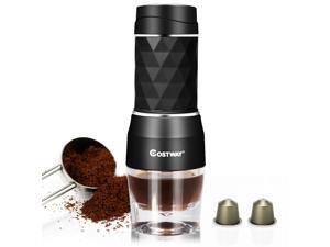 Costway Portable Espresso Machine 20 Bar Manual Espresso Maker Capsule & Ground Coffee Costway Portable Espresso Machine 20 Bar Manual Espresso Maker Capsule & Ground Coffee