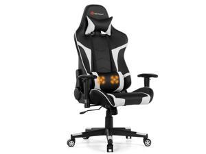 Costway Massage Gaming Chair Reclining Swivel Racing Office Chair with Lumbar Support + $10 Gift Card