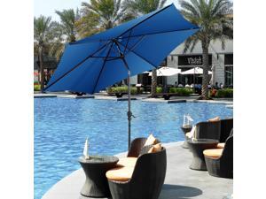 Costway 9FT Patio Umbrella Patio Market Steel Tilt W/ Crank Outdoor Yard Garden Blue Costway 9FT Patio Umbrella Patio Market Steel Tilt W/ Crank Outdoor Yard Garden Blue