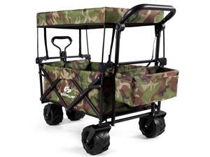 Goplus Collapsible Folding Wagon Cart W/ Canopy Outdoor Utility Garden Trolley Buggy camouflage color Goplus Collapsible Folding Wagon Cart W/ Canopy Outdoor Utility Garden Trolley Buggy camouflage color