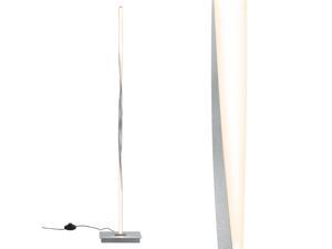 48''Helix LED Floor Lamp Modern Standing Pole Light w/Built-in Light Strip Silver
