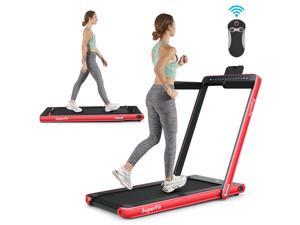 SuperFit 2.25HP 2 in 1 Folding Treadmill Jogging Machine W/APP Control Red