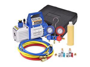 4CFM 1/3HP Air Vacuum Pump HVAC Refrigeration AC Manifold Gauge Set R134 4CFM 1/3HP Air Vacuum Pump HVAC Refrigeration AC Manifold Gauge Set R134