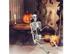 Costway 5.4ft Halloween Skeleton Life Size Realistic Full Body Hanging w/ Movable Joints