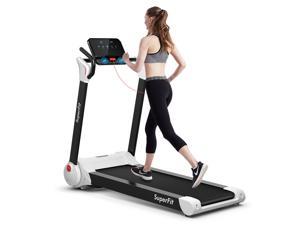 SuperFit 2.25HP Folding Electric Motorized Treadmill With Speaker White