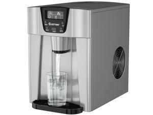 Costway 2 In 1 Ice Maker Water Dispenser Countertop 36Lbs/24H LCD Display Portable