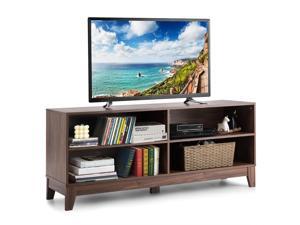 Costway 58'' Modern Wood TV Stand Console Storage Entertainment Media Center Walnut Costway 58'' Modern Wood TV Stand Console Storage Entertainment Media Center Walnut