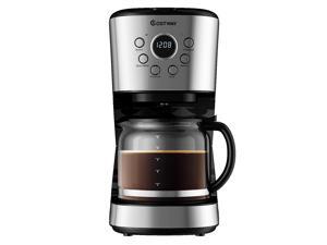 Costway 12-Cup Programmable Coffee Maker Brew Machine LCD Display w/ 1.8L Glass Carafe Costway 12-Cup Programmable Coffee Maker Brew Machine LCD Display w/ 1.8L Glass Carafe