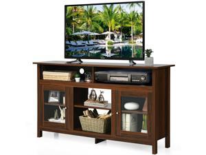 Costway 58'' TV Stand Entertainment Console Center W/ 2 Cabinets Up to 65'' Walnut Costway 58'' TV Stand Entertainment Console Center W/ 2 Cabinets Up to 65'' Walnut