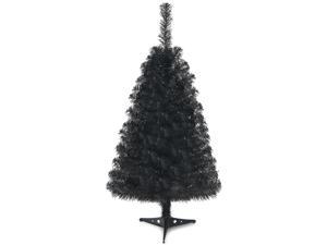 Costway 3ft Unlit Artificial Christmas Halloween Mini Tree Black wPlastic Stand