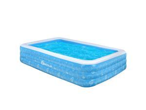 Goplus Inflatable Swimming Pool 120'' x 72'' x 22'' Full-Sized Family Swimming Pool