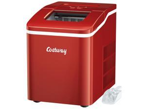 Costway Portable Ice Maker Machine Countertop 26Lbs/24H Self-cleaning w/ Scoop Red