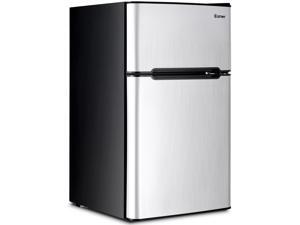 Costway  Refrigerator Small Freezer Cooler Fridge Compact 3.2 cu ft. Unit, Grey