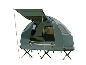 1-Person Compact Portable Pop-Up Tent/Camping Cot w/ Air Mattress & Sleeping Bag