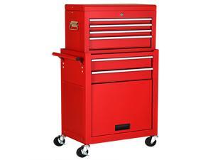 2 in 1 Rolling Cabinet Storage Chest Box Garage Toolbox Organizer w/ 6 Drawers 2 in 1 Rolling Cabinet Storage Chest Box Garage Toolbox Organizer w/ 6 Drawers