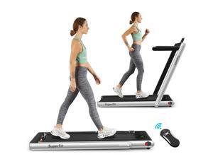 2.25HP 2 in 1 Folding Treadmill W/Bluetooth Speaker Remote Control Home Gym Silver 2.25HP 2 in 1 Folding Treadmill W/Bluetooth Speaker Remote Control Home Gym Silver