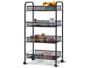 4 Tier Mesh Rolling File Utility Cart Home Office Kitchen Storage Basket Black 4 Tier Mesh Rolling File Utility Cart Home Office Kitchen Storage Basket Black
