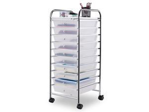 Clear 10 Drawer Rolling Storage Cart Scrapbook Paper Office School Organizer Clear 10 Drawer Rolling Storage Cart Scrapbook Paper Office School Organizer