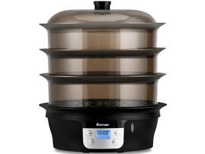 3 Tier 20qt Electric Food Steamer Digital Vegetable Pot Cooker Stackable Baskets 3 Tier 20qt Electric Food Steamer Digital Vegetable Pot Cooker Stackable Baskets