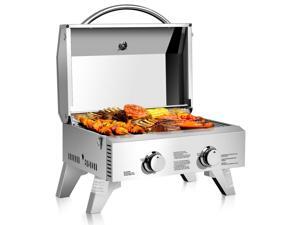 GoPlus Corp 2 Burner Portable Stainless Steel BBQ Table Top Propane Gas Grill Outdoor Camp GoPlus Corp 2 Burner Portable Stainless Steel BBQ Table Top Propane Gas Grill Outdoor Camp