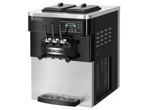 2200W Commercial 3 Flavor Ice Cream Machine Stainless Steel 20-28L/H LCD Display 2200W Commercial 3 Flavor Ice Cream Machine Stainless Steel 20-28L/H LCD Display