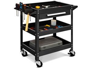 Three Tray Rolling Tool Cart Mechanic Cabinet Storage ToolBox Organizer w/Drawer Three Tray Rolling Tool Cart Mechanic Cabinet Storage ToolBox Organizer w/Drawer