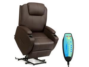 Electric Lift Power Chair Recliner Heated Vibration Massage Sofa w/Remote Coffee Electric Lift Power Chair Recliner Heated Vibration Massage Sofa w/Remote Coffee