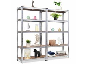 GoPlus Corp 2pcs 72" Heavy Duty Storage Shelf Steel Metal Garage Rack 5 Level Adjustable Shelves GoPlus Corp 2pcs 72" Heavy Duty Storage Shelf Steel Metal Garage Rack 5 Level Adjustable Shelves