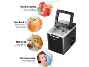 Ice Maker Machine Countertop 26Lbs/24H Portable W/Scoop & Basket Black Ice Maker Machine Countertop 26Lbs/24H Portable W/Scoop & Basket Black