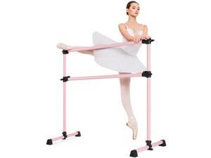 4ft Portable Double Freestanding Ballet Barre 29" Base Height Adjustable Pink 4ft Portable Double Freestanding Ballet Barre 29" Base Height Adjustable Pink