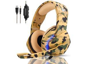 PS4 Gaming Headset with 7.1 Surround Sound, Xbox One Headset with Noise Canceling Mic & LED Light, PHOINIKAS H3 Over Ear Headphones, Compatible with Nintendo Switch, PC, PS4, Xbox One, Laptop (Camo) PS4 Gaming Headset with 7.1 Surround Sound, Xbox One Headset with Noise Canceling Mic & LED Light, PHOINIKAS H3 Over Ear Headphones, Compatible with Nintendo Switch, PC, PS4, Xbox One, Laptop (Camo)