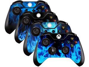 4PCS Vinyl Decal Skin Sticker Protective Cover Skin for Xbox One Controller(Flame)