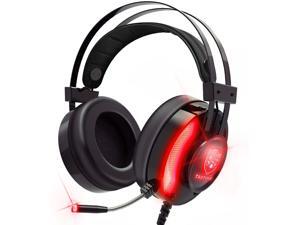 PS4 Gaming Headset, Taotique 7.1 Surround Sound Game Headset for Xbox One Noise Cancelling Gaming Headphones with Mic, Ergonomic Soft Earmuffs and LED Light for PC, Laptop - Red PS4 Gaming Headset, Taotique 7.1 Surround Sound Game Headset for Xbox One Noise Cancelling Gaming Headphones with Mic, Ergonomic Soft Earmuffs and LED Light for PC, Laptop - Red