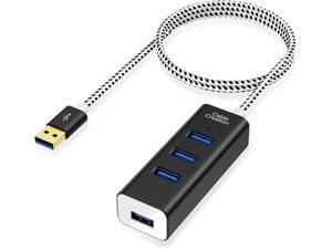 CableCreation 4-Port USB 3.0 Hub with 4.9 Feet Extension Long Cable, 5Gbps Data Rate for MacBook Pro, iMac, PC, Laptop, USB Flash Drives, Surface Pro, XPS, Aluminum Black, 1.5M CableCreation 4-Port USB 3.0 Hub with 4.9 Feet Extension Long Cable, 5Gbps Data Rate for MacBook Pro, iMac, PC, Laptop, USB Flash Drives, Surface Pro, XPS, Aluminum Black, 1.5M