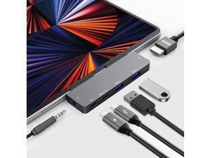 USB C HUB for iPad Pro 2021 2020 201811 12.9 ,iPad Air 4,6 in 1 iPad Pro hub with 4K HDMI,3.5mm Headphone Jack,2 USB 3.0,USB C PD Charging&Data,USB C Earphone Jack,Adapter for iPad Pro USB C HUB for iPad Pro 2021 2020 201811 12.9 ,iPad Air 4,6 in 1 iPad Pro hub with 4K HDMI,3.5mm Headphone Jack,2 USB 3.0,USB C PD Charging&Data,USB C Earphone Jack,Adapter for iPad Pro
