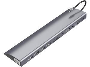 Blingbin Docking Station, 11 in 1 USB C Hub Adaptor USB 3.0 Gigabit Ethernet Interface PD Charge SD/TF Reader 3.5mm Audio/Mic High-Definition Multimedia Interface for Windows for Mac Book Blingbin Docking Station, 11 in 1 USB C Hub Adaptor USB 3.0 Gigabit Ethernet Interface PD Charge SD/TF Reader 3.5mm Audio/Mic High-Definition Multimedia Interface for Windows for Mac Book
