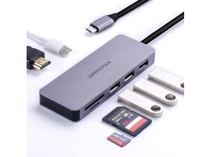 USB C Hub HDMI Adapter for MacBook Pro 2020/2019/2018, INNOMAX 7 in 1 Dongle USB-C to HDMI, Sd/TF Card Reader, Power Delivery, and 3 USB Ports for USB-C Devices(Space Gray) USB C Hub HDMI Adapter for MacBook Pro 2020/2019/2018, INNOMAX 7 in 1 Dongle USB-C to HDMI, Sd/TF Card Reader, Power Delivery, and 3 USB Ports for USB-C Devices(Space Gray)