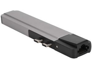Type-C Docking HUB, Portable 6 in 1 USB C Adapter with HDMI / RJ45 / PD Memory Card Reader HUB, USB C Hub with Two USB3.0 Interface, USB Type C Hub