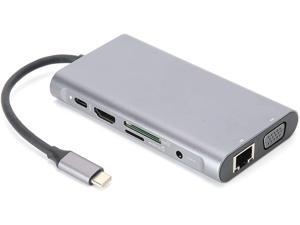 GOSHYDA Portable 10?in?1 Docking Station Hub, Multifunction 4K USB3.0 Docking Station Type?C VGA RJ45 PD HUB Docking Station Adapter,Plug and Play GOSHYDA Portable 10?in?1 Docking Station Hub, Multifunction 4K USB3.0 Docking Station Type?C VGA RJ45 PD HUB Docking Station Adapter,Plug and Play