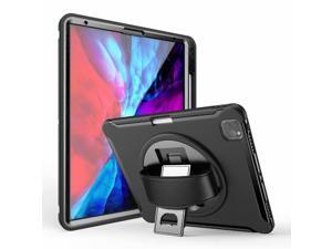 Military Grade Hybrid Armor Case with Hand Strap & Kickstand for iPad Pro 12.9 inch (3rd, 4th and 5th Generation) - Black Military Grade Hybrid Armor Case with Hand Strap & Kickstand for iPad Pro 12.9 inch (3rd, 4th and 5th Generation) - Black