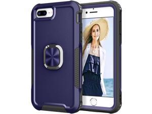Military Grade TUFF Hybrid Case with Ring Grip for iPhone 8 Plus  7 Plus  Navy Blue