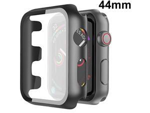 Defense Case with Integrated Tempered Glass Screen Protector for Apple Watch 44mm Series SE / 6 / 5 / 4 - Black Defense Case with Integrated Tempered Glass Screen Protector for Apple Watch 44mm Series SE / 6 / 5 / 4 - Black