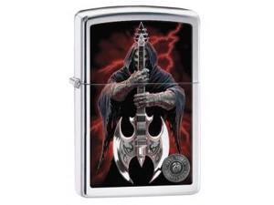 Zippo Anne Stokes, Skull Guitar, High Polish Chrome Windproof Pocket Lighter 29109 Zippo Anne Stokes, Skull Guitar, High Polish Chrome Windproof Pocket Lighter 29109