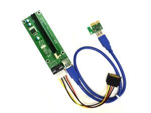 PCIe 4-Pin MOLEX PCI-E 16x to 1x Powered Riser Adapter Card w/ 60cm USB 3.0 Extension Cable & MOLEX to SATA Power Cable - GPU Riser Adapter - Ethereum Mining ETH PCIe 4-Pin MOLEX PCI-E 16x to 1x Powered Riser Adapter Card w/ 60cm USB 3.0 Extension Cable & MOLEX to SATA Power Cable - GPU Riser Adapter - Ethereum Mining ETH