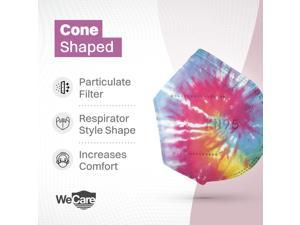 WeCare Protective Disposable KN95 Face Mask, 5-Ply Layer (20 Individually Wrapped) - Tie Dye