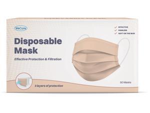 WeCare Protective Face Masks, Box of 50 (each Individually-Wrapped) - Nude WeCare Protective Face Masks, Box of 50 (each Individually-Wrapped) - Nude